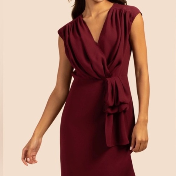 Trina Turk Dresses & Skirts - 8. Trina Turk Burgundy Bijou Sleeveless V-Neck Dress Size 4